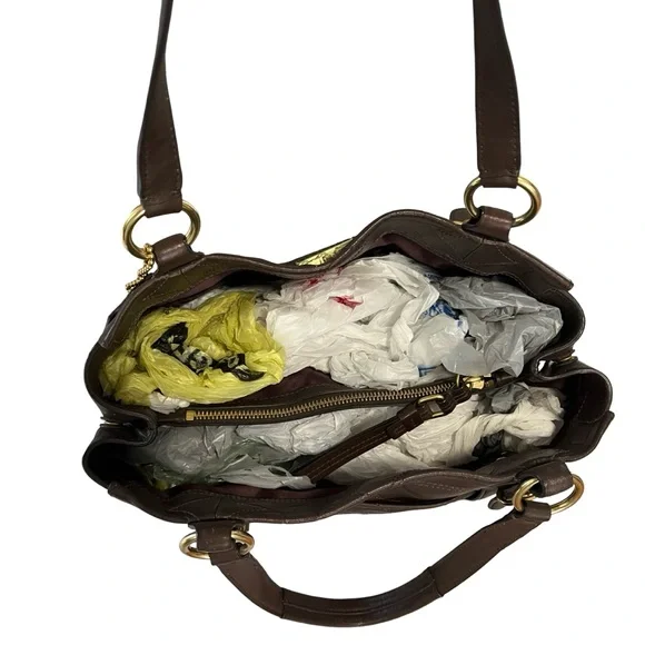 Coach Dark Brown Leather Shoulder Bag - Picture 5 of 11